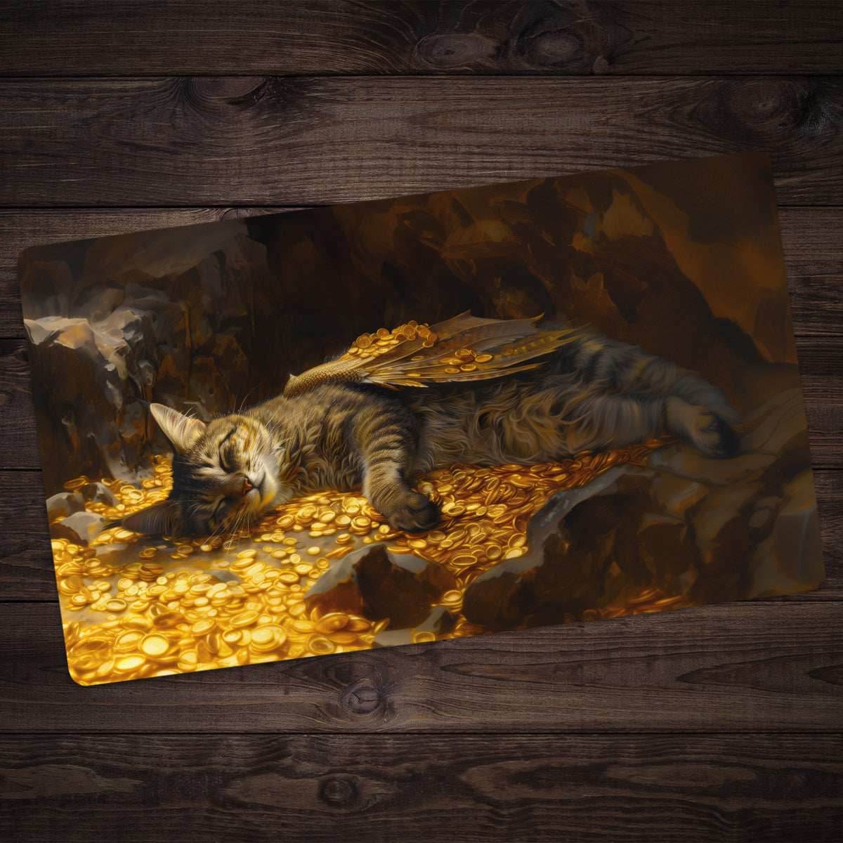 Cat Dragon's Hoard Playmat - Standard Playmat / Plain