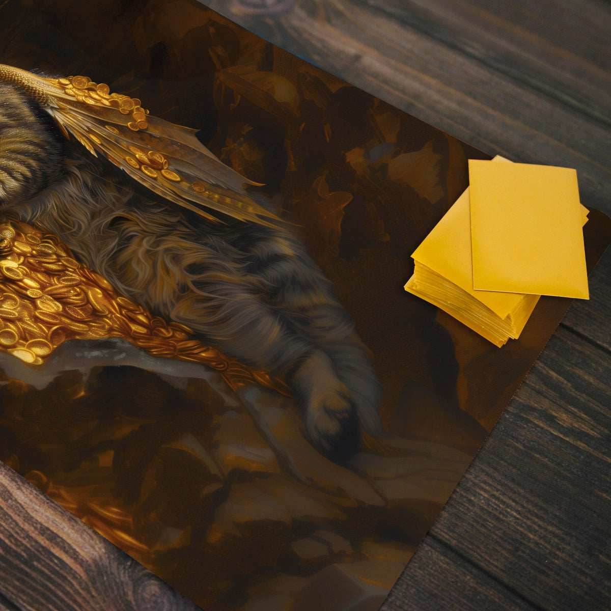 Cat Dragon's Hoard Playmat - Standard Playmat / Plain