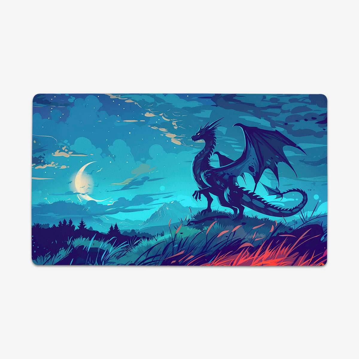 Midnight Blue Dragon Playmat - Standard Playmat / Plain