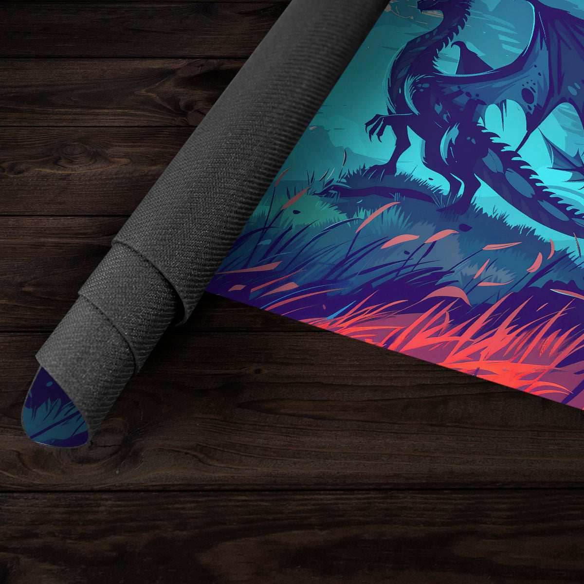 Midnight Blue Dragon Playmat - Standard Playmat / Plain