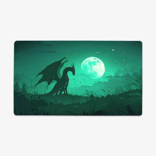 Midnight Green Dragon Playmat - Standard Playmat / Plain