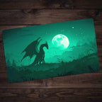 Midnight Green Dragon Playmat - Standard Playmat / Plain