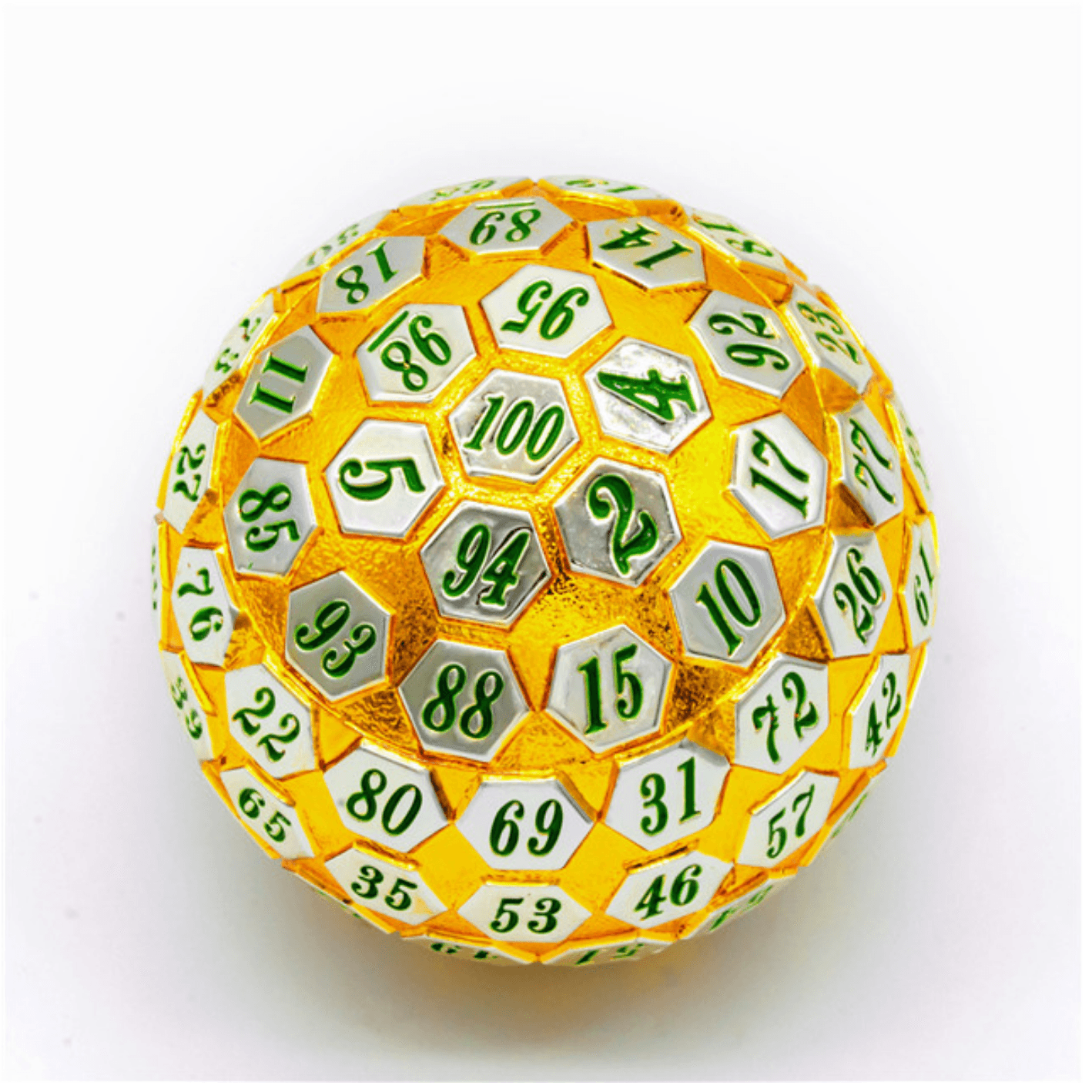 45mm Metal D100 - Gold & Silver with Green - 