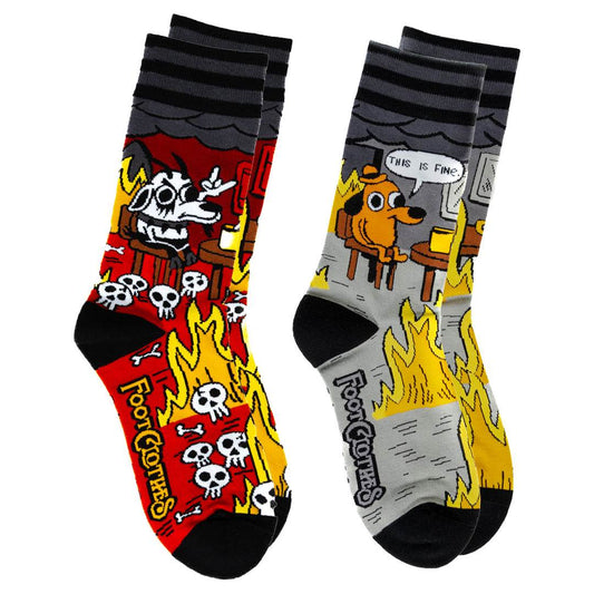 Metal This is Fine Crew Sock Pack | 2 Designs - 