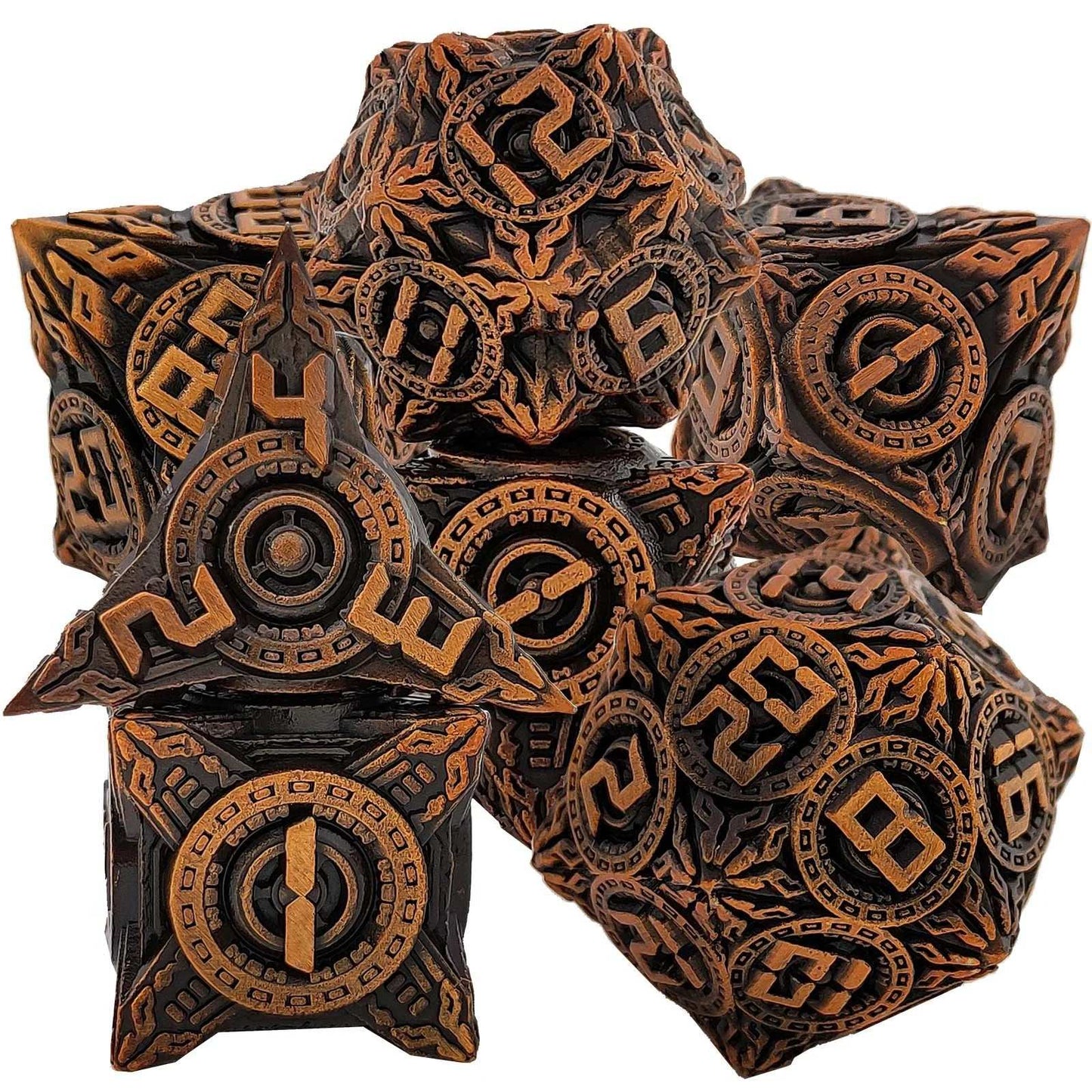 UFO Elements - Solid Metal DND Dice Set Ancient Gold