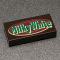 Milky White - B3 Customs® Printed 1x2 Tile made using LEGO parts - 