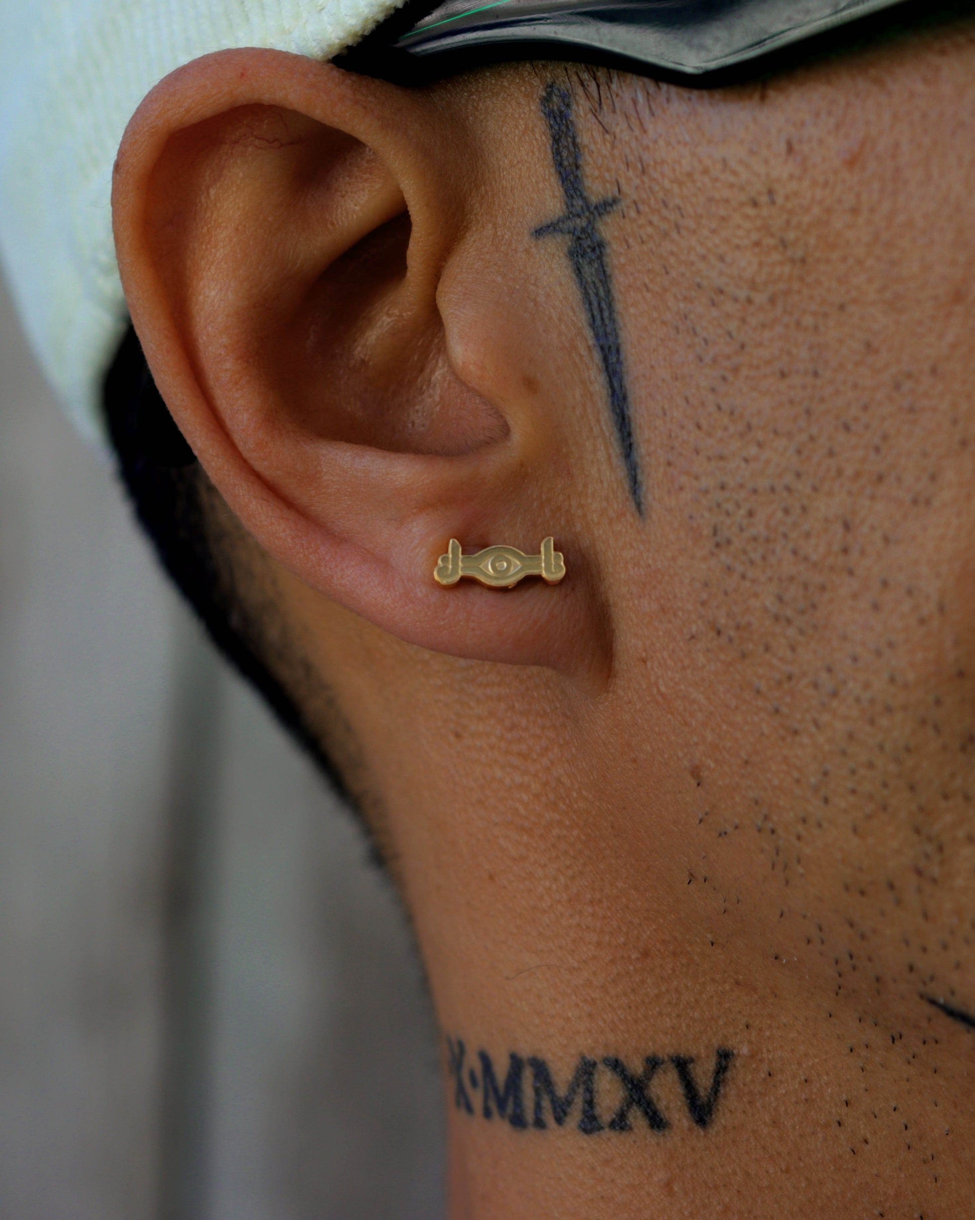 Yu-Gi-Oh!™ Millennium Necklace Stud Earrings - Chrome / Pair