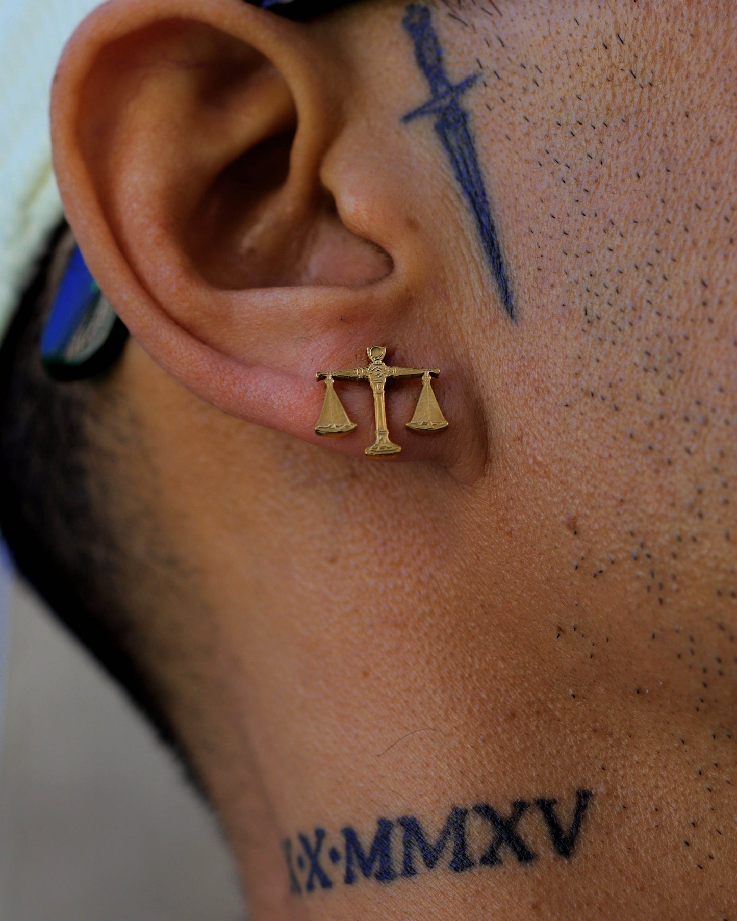 Yu-Gi-Oh!™ Millennium Scale Stud Earrings - Chrome / Pair