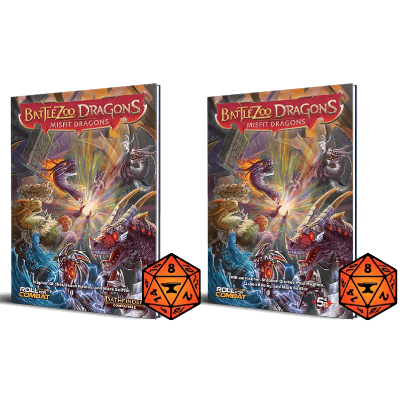 Battlezoo Dragons: Misfit Dragons PDF - D&D 5E and Pathfinder 2e / Hardcover & PDF & Foundry VTT Module