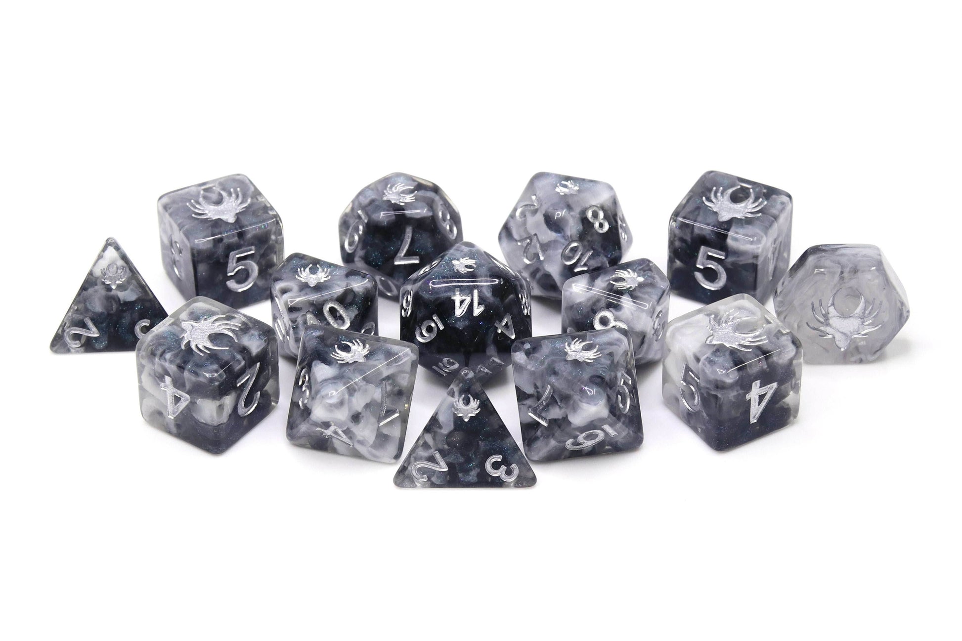Misty Step - 14 Piece DnD Dice Set | Acrylic RPG Gaming Dice - 
