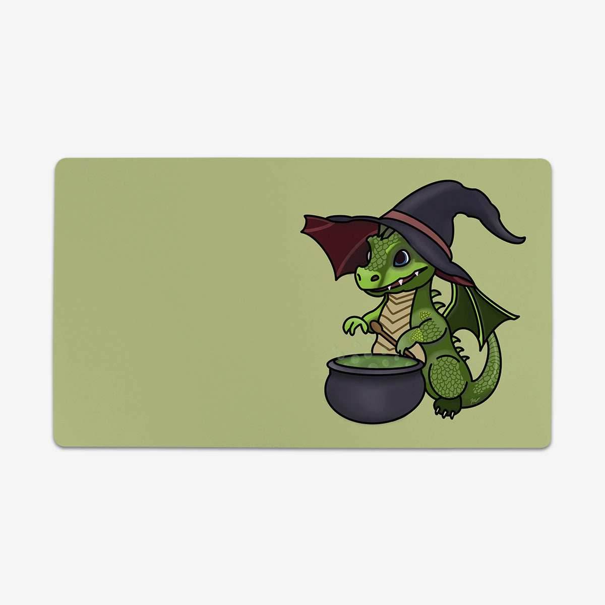 Little Dragon Witch Playmat - Standard Playmat / Green / Plain