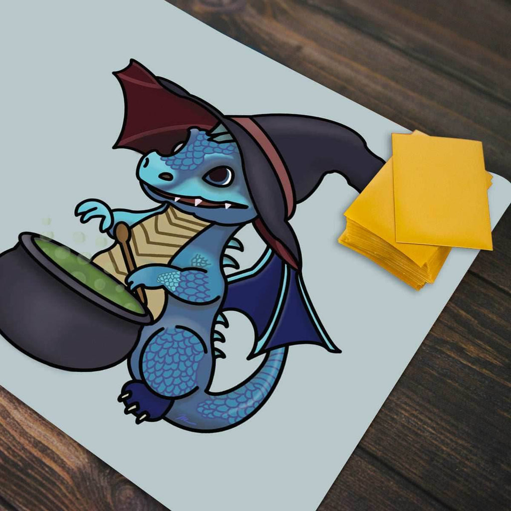 Little Dragon Witch Playmat - Standard Playmat / Blue / Plain