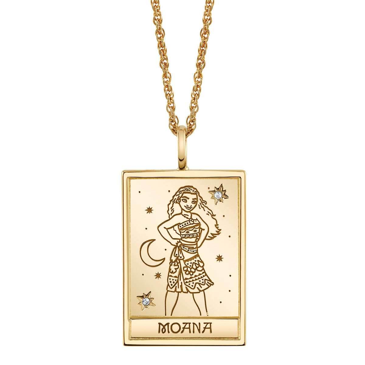 Disney X RockLove MOANA Moana Tablet Necklace - Yellow Gold Plated