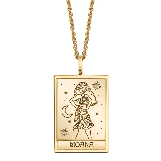Disney X RockLove MOANA Moana Tablet Necklace - Yellow Gold Plated