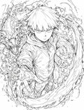 Mob Psycho 100 Coloring Page - Psychic Vortex Shigeo Kageyama Action