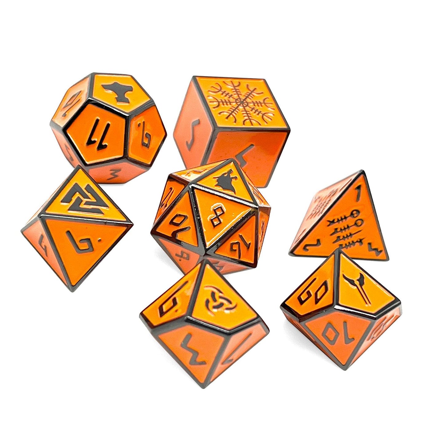 Molten Lava - Norse Themed Metal Dice Set - 