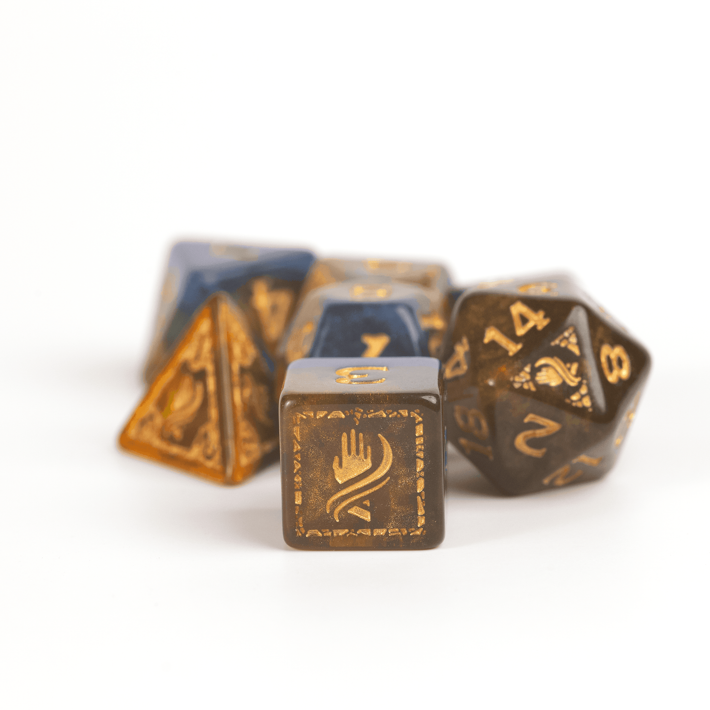 D&D Adventure Dice Set - Monk Edition | Blue/Gold 12pc Collection - 