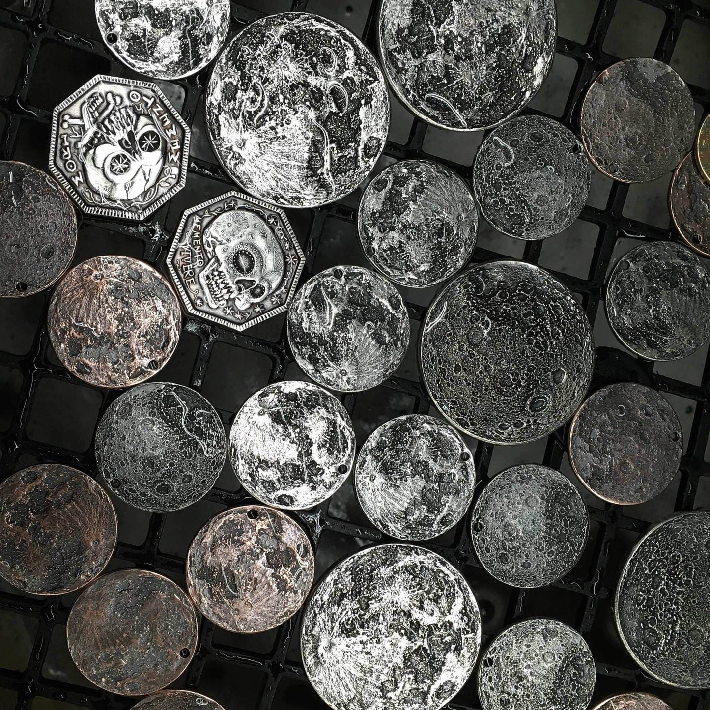 Blood Moon Copper Necklace - 1 in / 26 mm Pendant or Charm - Charm only