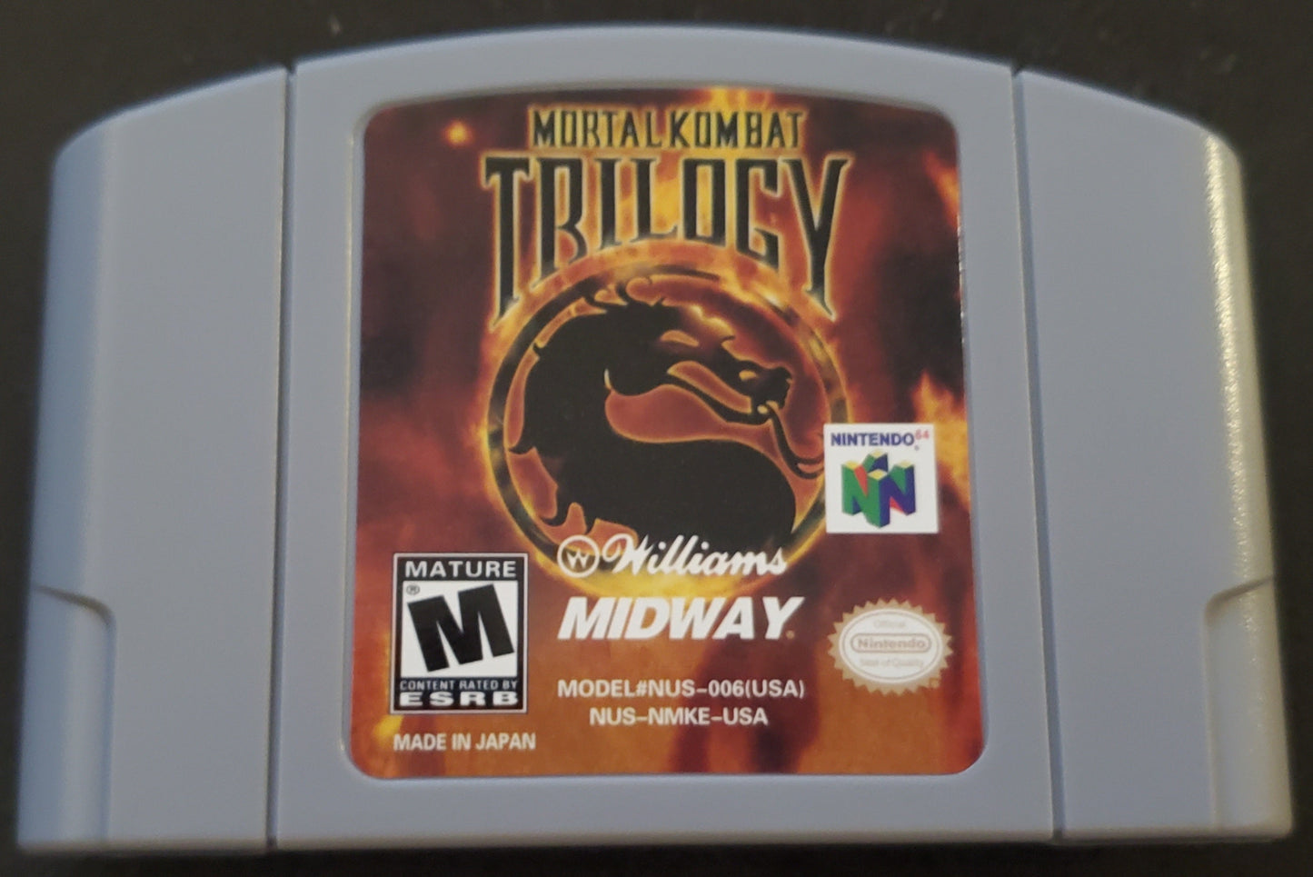Mortal Kombat Trilogy N64 Nintendo 64 Video Game Cartridge