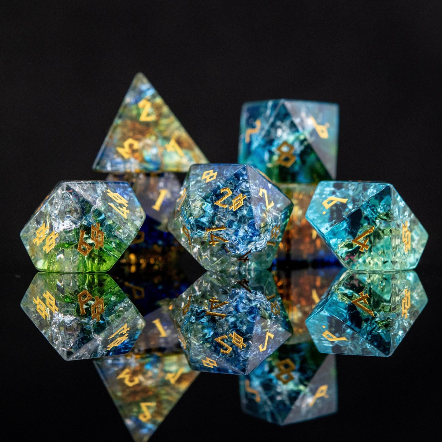 Mother Nature Shattered Glass Dice Set - 