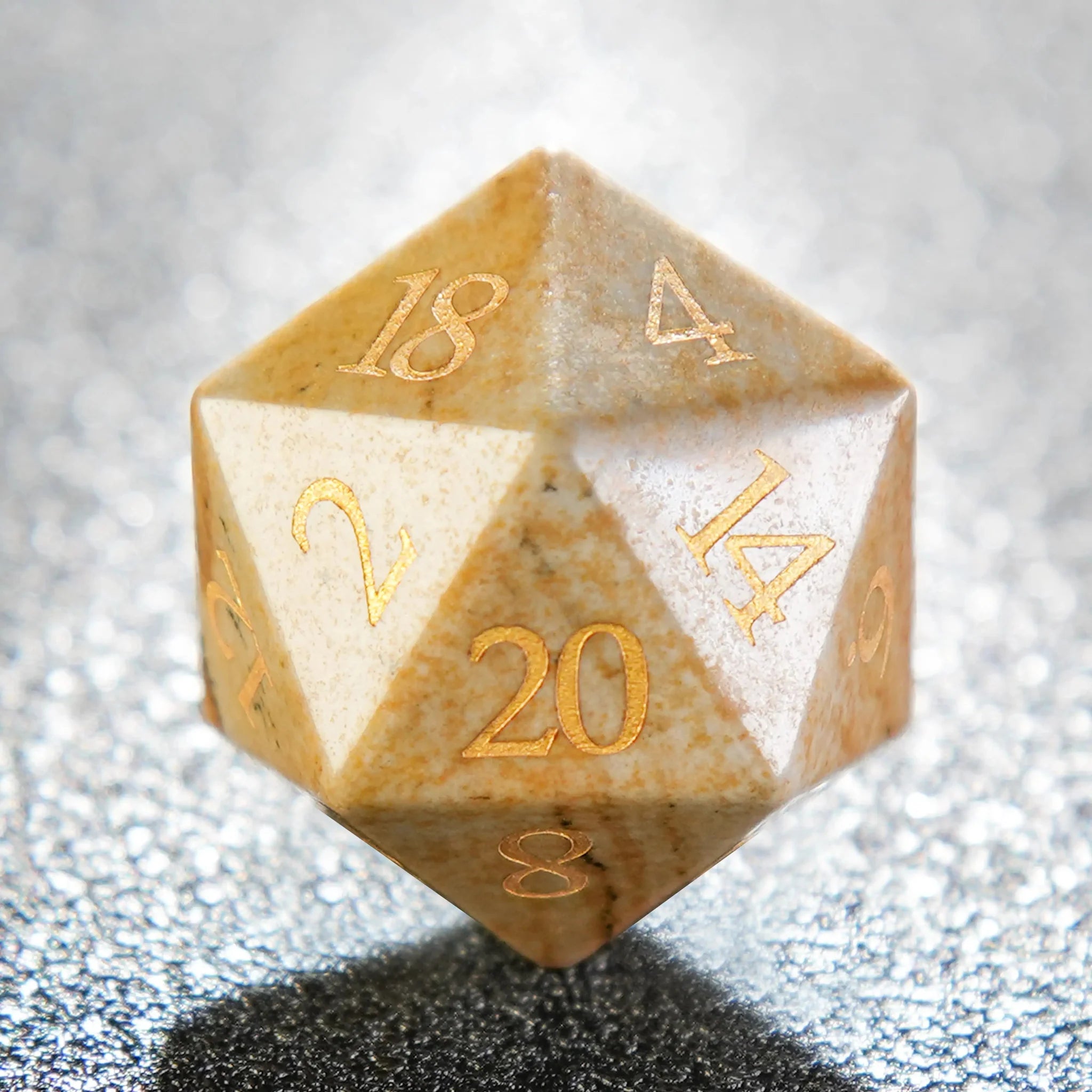 Muddy yellow natural rock texture DND dice set