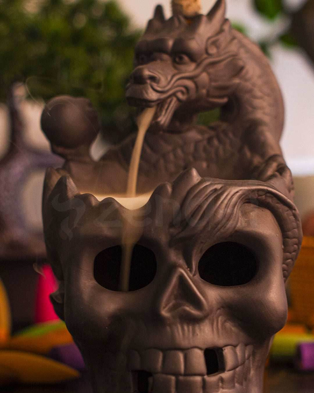 Mythical Dragon Skull Backflow Incense Burner - 