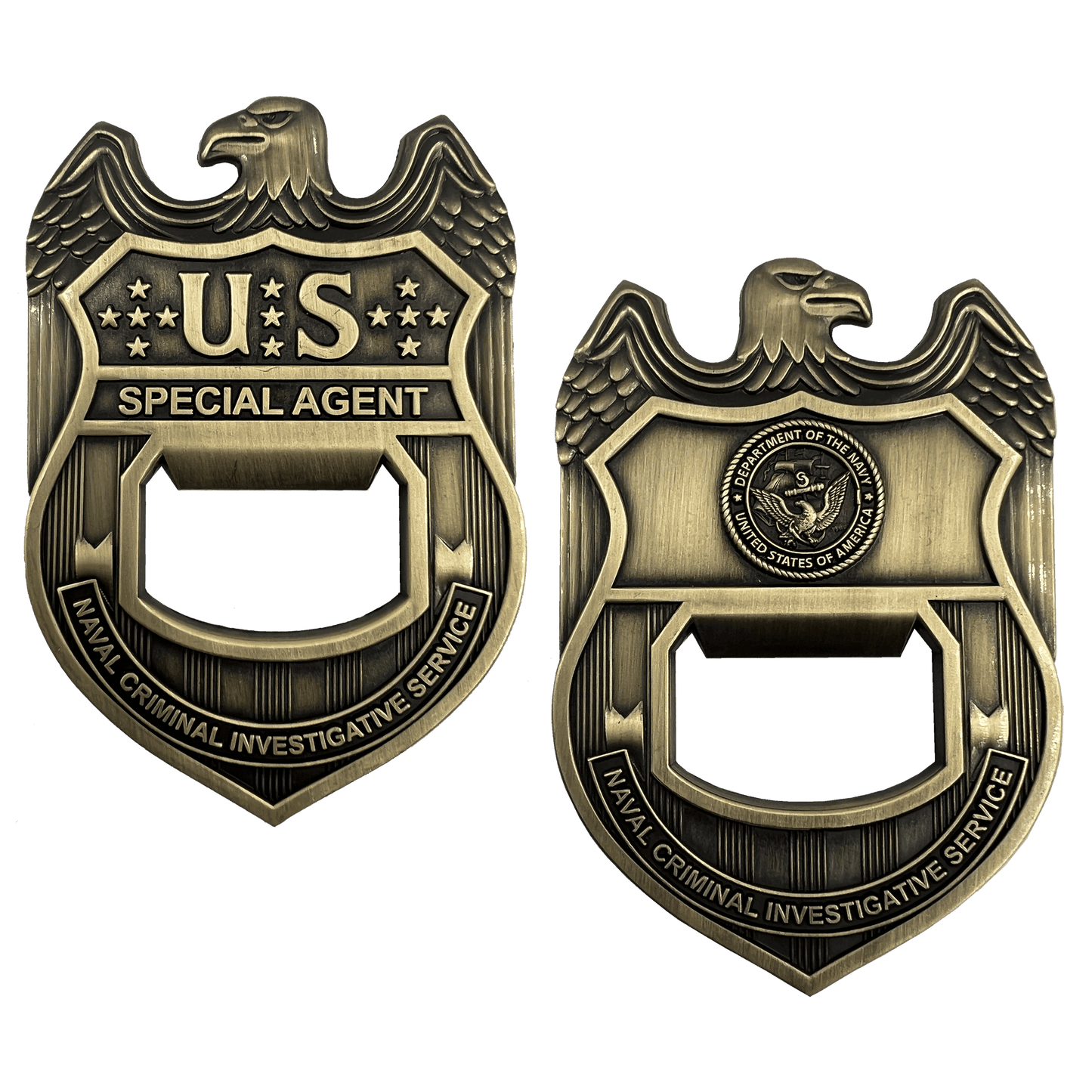 EL13-001 NCIS Special Agent Naval Criminal Investigative Service Challenge Coin Bottle Opener Navy - 