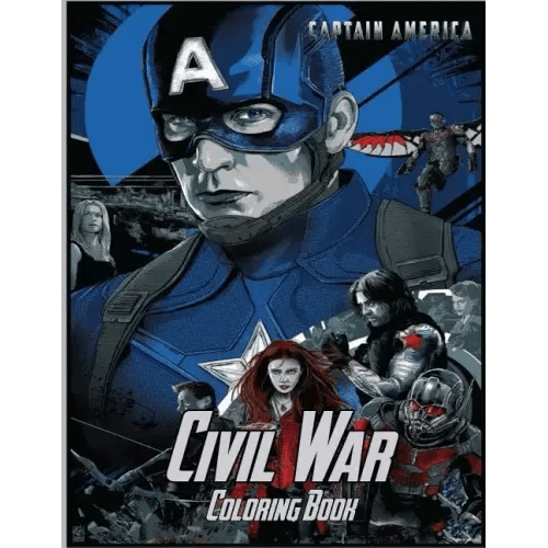 Captain America Civil War Coloring Book: Coloring Book for Kids and Adults with Fun, Easy, and Relaxing Coloring Pages - Paperback - 