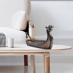 Retro Carving Viking Dragon Boat Incense Stick Holder - 