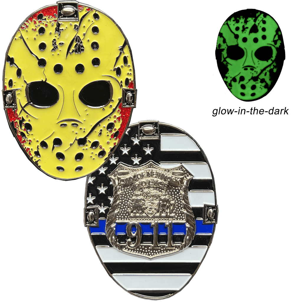 EL11-006 New York City Police Officer Jason Voorhees Challenge Coin Friday the 13th Movie Poster NYPD - 