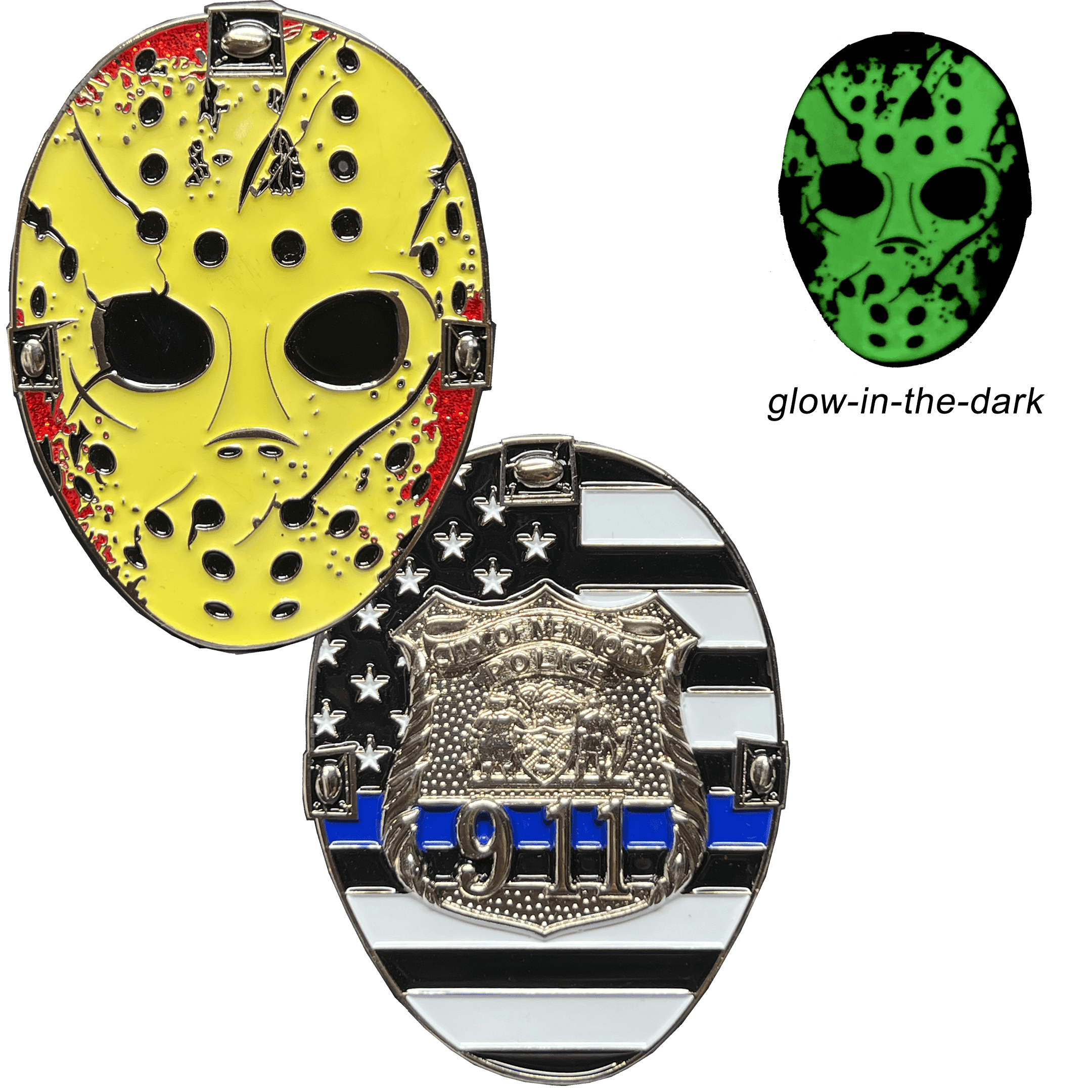 EL11-006 New York City Police Officer Jason Voorhees Challenge Coin Friday the 13th Movie Poster NYPD - 