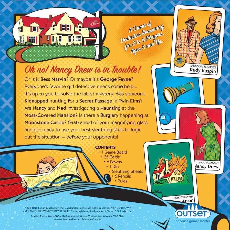 Nancy Drew Mysteries - A Sleuthing Skills Board Game - Outset - 