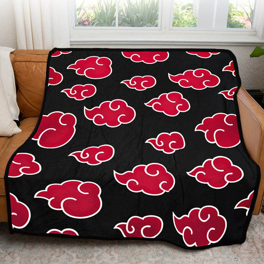Naruto Shippuden Anti Leaf Clouds Akatsuki Throw Blanket 50in By 60in - 