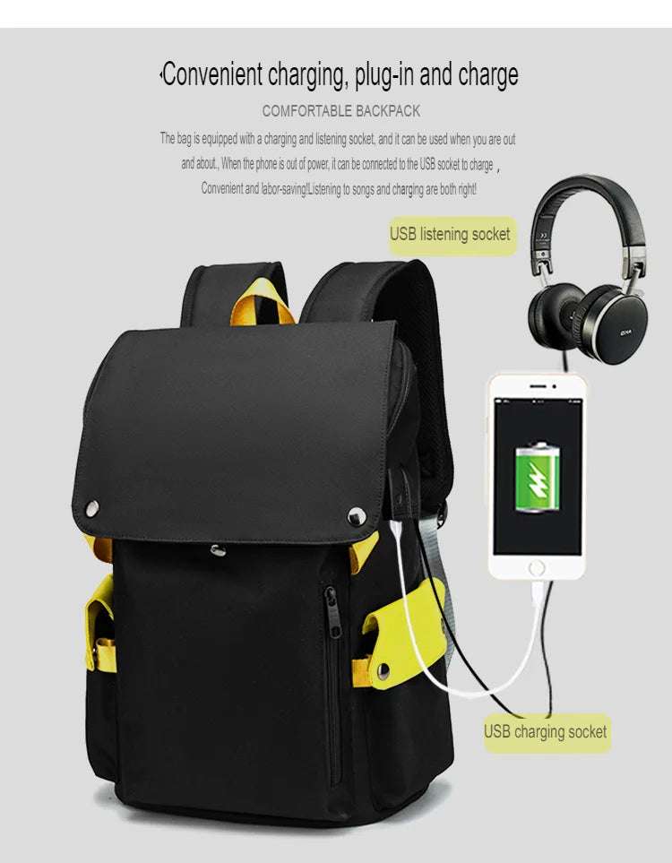 Naruto Anime Backpack, Includes Pencil Case and External Charging Port, Uzumaki Akatsuki School Students Schoolbag Leisure Computer Bag