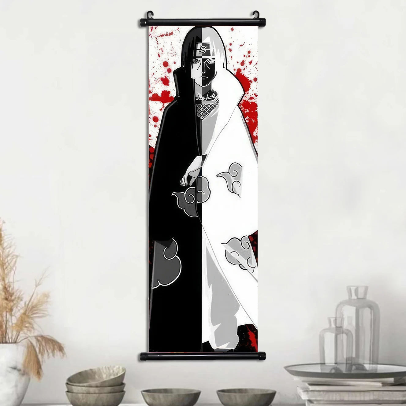 Naruto Shippuden Akatsuki Members Posters, Hot Japanese Anime Poster Scroll Style Canvas Wall Art Wall Hanging Home Decor