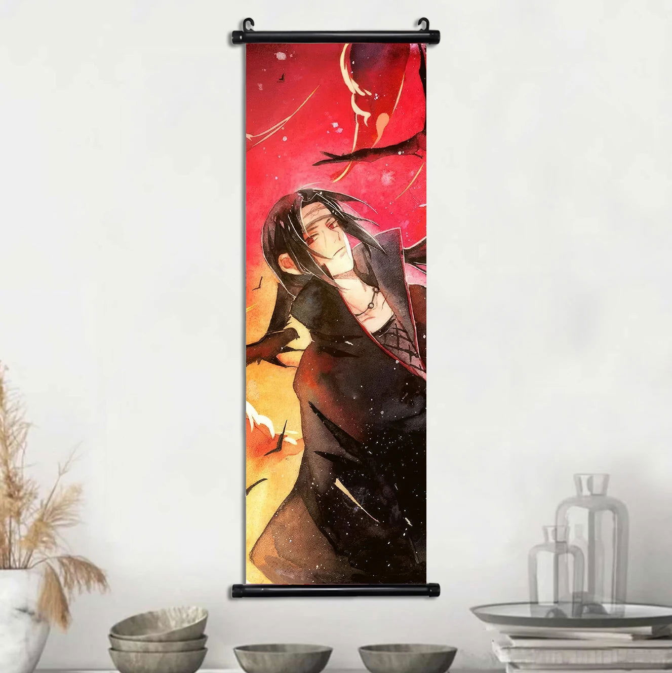 Naruto Shippuden Akatsuki Members Posters, Hot Japanese Anime Poster Scroll Style Canvas Wall Art Wall Hanging Home Decor