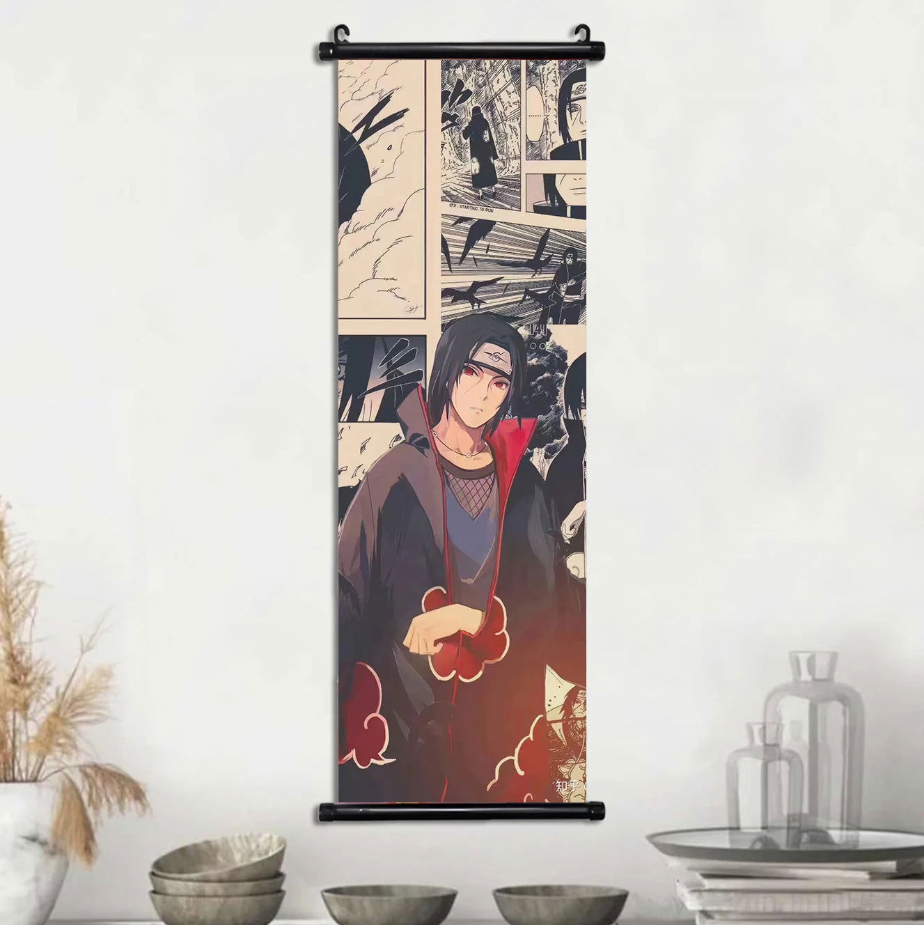 Naruto Shippuden Akatsuki Members Posters, Hot Japanese Anime Poster Scroll Style Canvas Wall Art Wall Hanging Home Decor