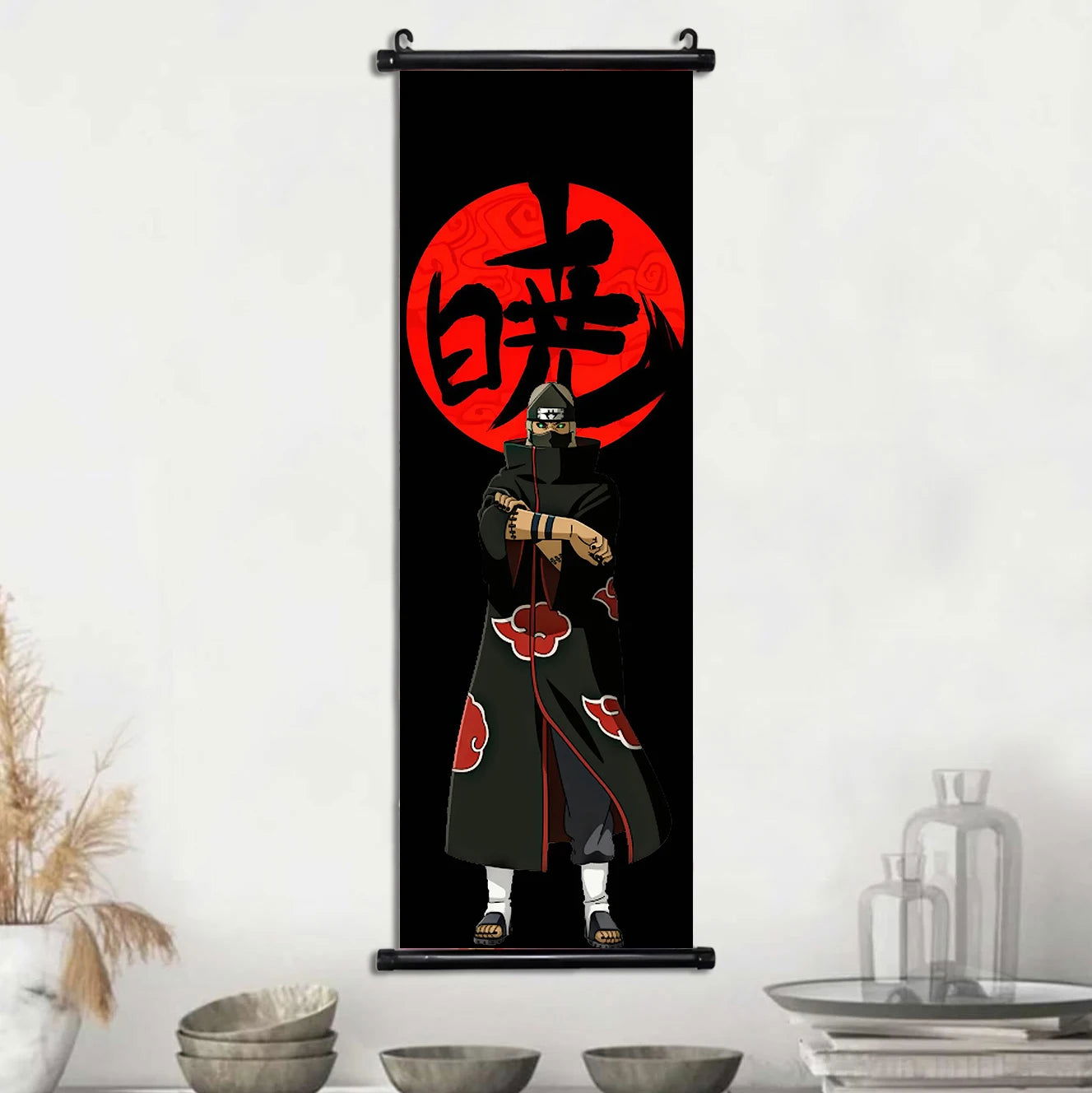 Naruto Shippuden Akatsuki Members Posters, Hot Japanese Anime Poster Scroll Style Canvas Wall Art Wall Hanging Home Decor