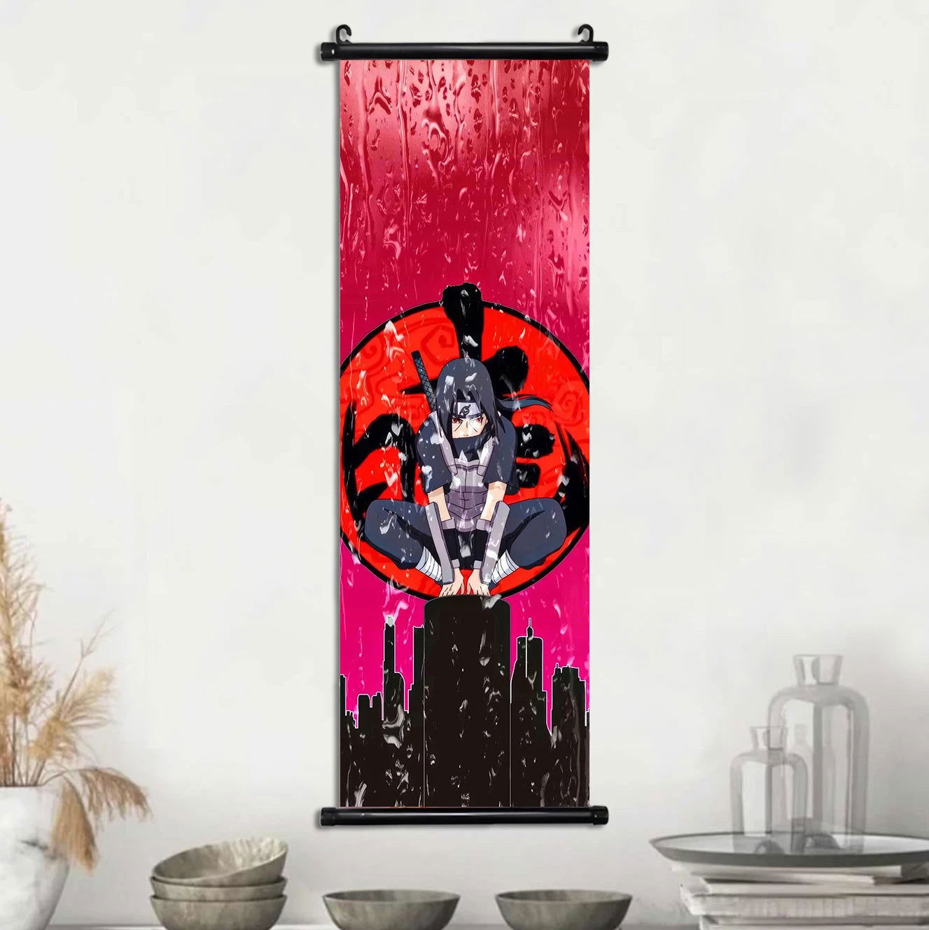Naruto Shippuden Akatsuki Members Posters, Hot Japanese Anime Poster Scroll Style Canvas Wall Art Wall Hanging Home Decor