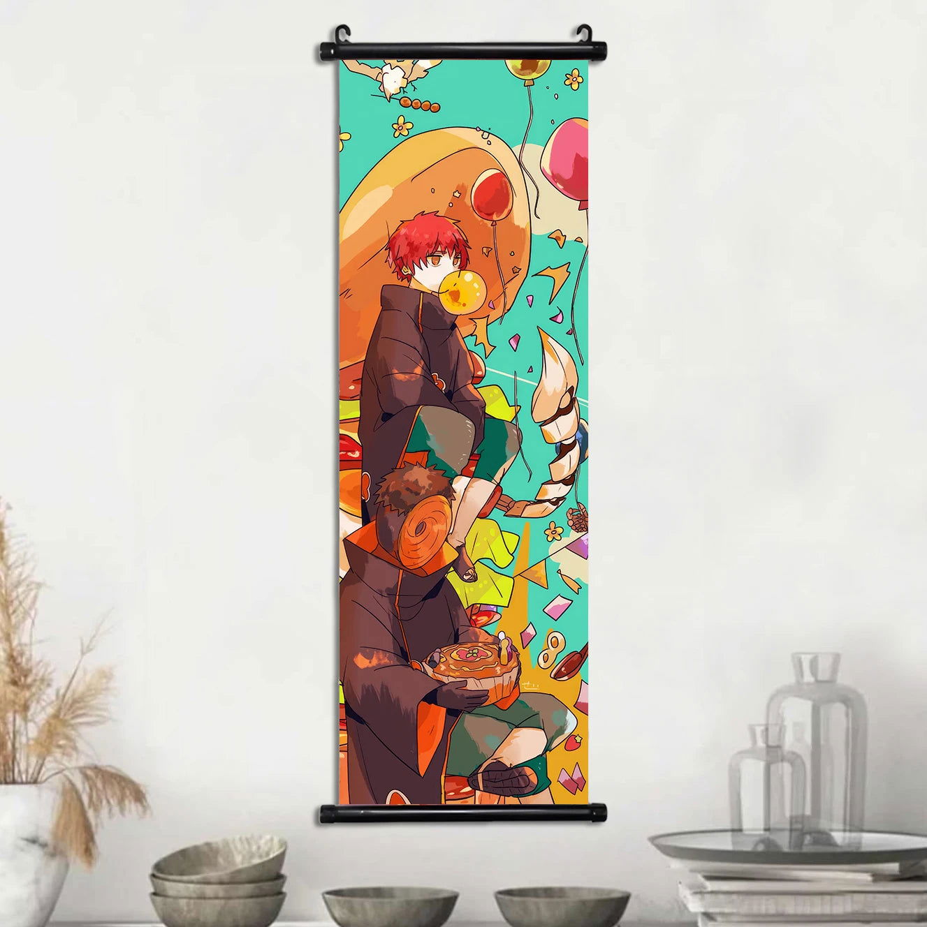 Naruto Shippuden Akatsuki Members Posters, Hot Japanese Anime Poster Scroll Style Canvas Wall Art Wall Hanging Home Decor