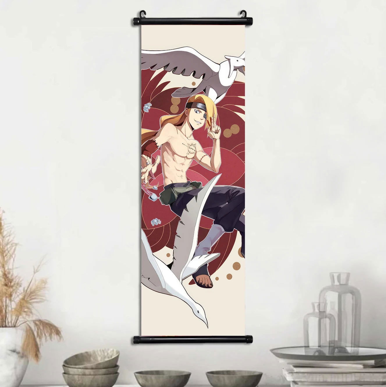 Naruto Shippuden Akatsuki Members Posters, Hot Japanese Anime Poster Scroll Style Canvas Wall Art Wall Hanging Home Decor