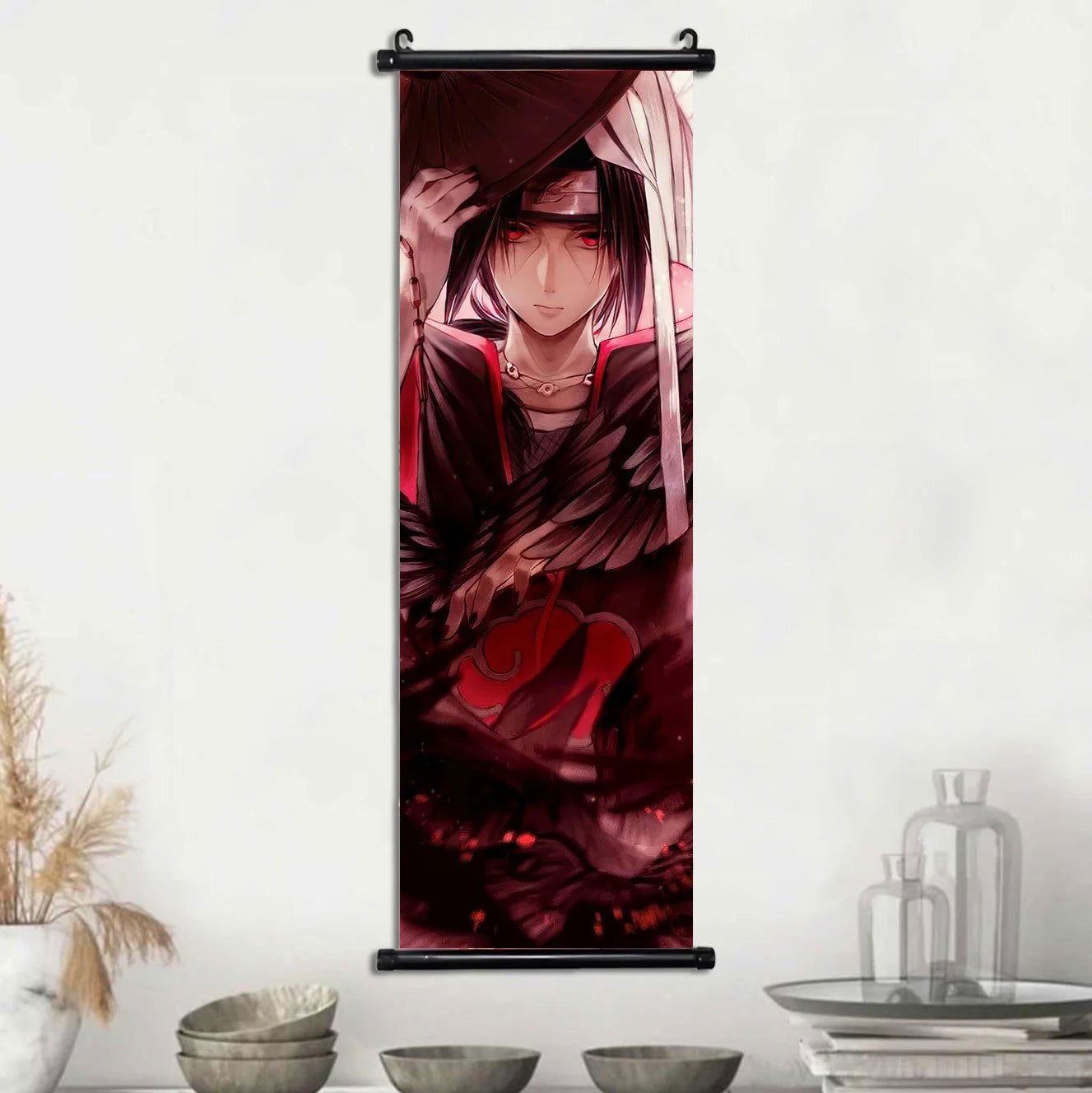 Naruto Shippuden Akatsuki Members Posters, Hot Japanese Anime Poster Scroll Style Canvas Wall Art Wall Hanging Home Decor
