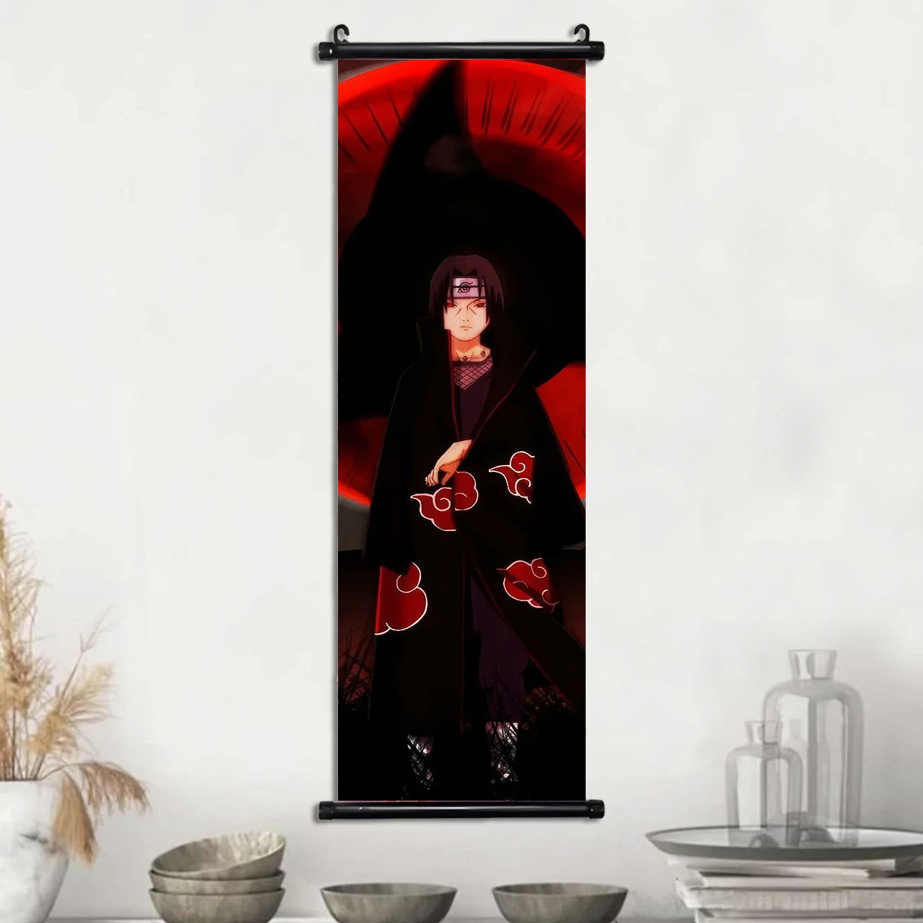 Naruto Shippuden Akatsuki Members Posters, Hot Japanese Anime Poster Scroll Style Canvas Wall Art Wall Hanging Home Decor