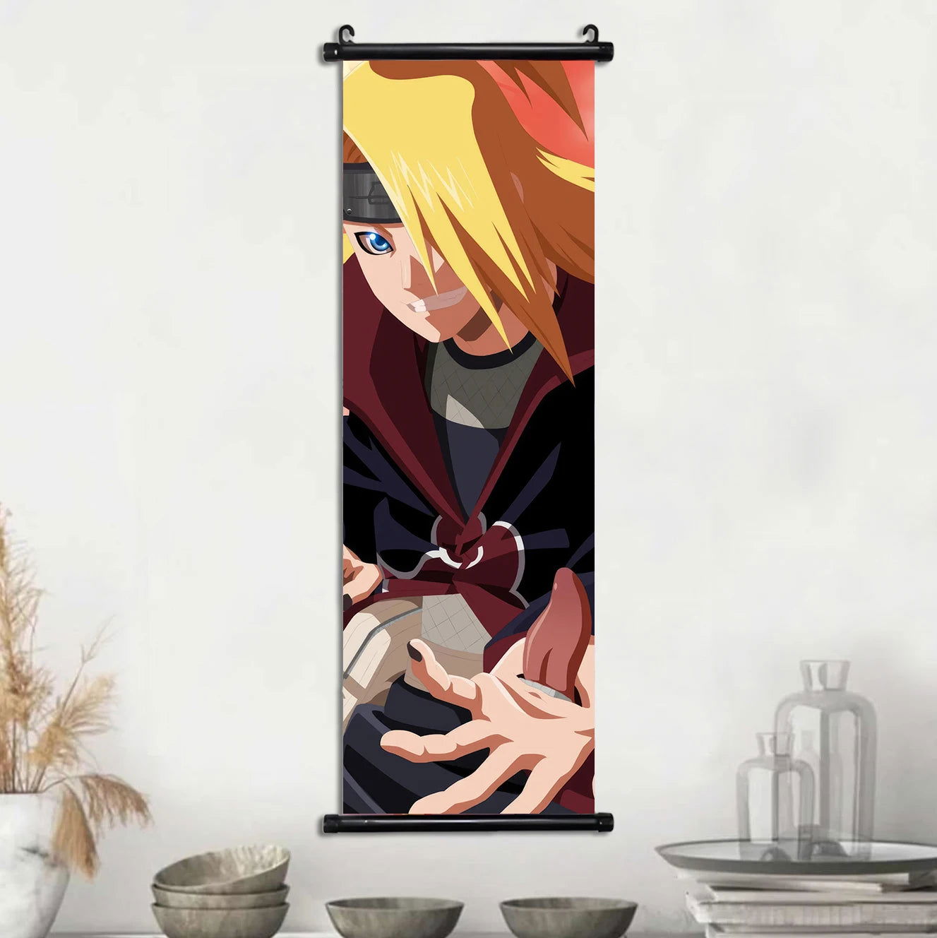 Naruto Shippuden Akatsuki Members Posters, Hot Japanese Anime Poster Scroll Style Canvas Wall Art Wall Hanging Home Decor