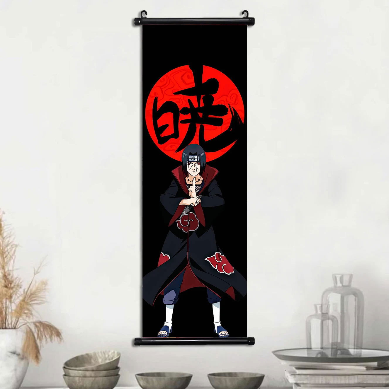 Naruto Shippuden Akatsuki Members Posters, Hot Japanese Anime Poster Scroll Style Canvas Wall Art Wall Hanging Home Decor
