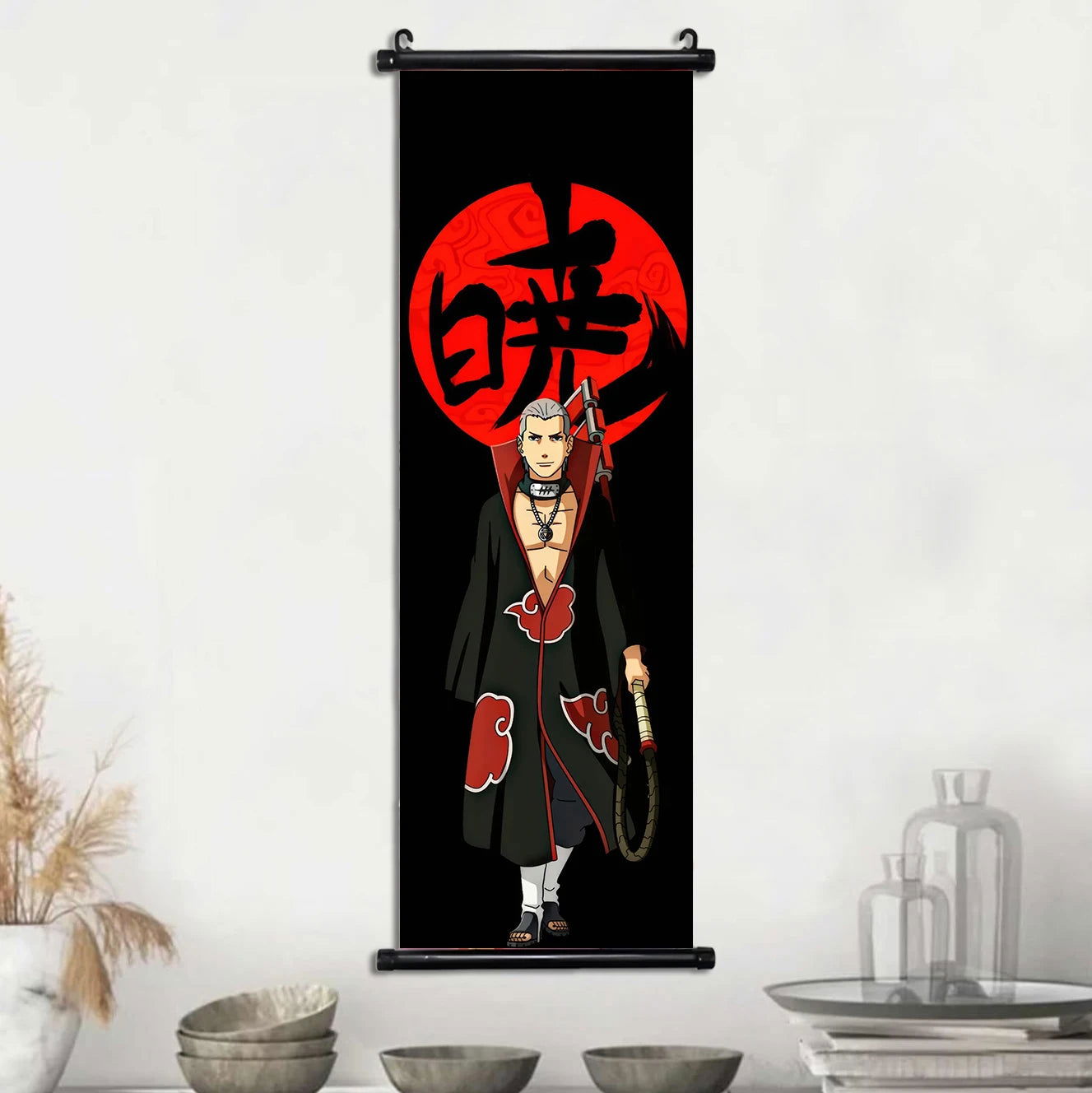 Naruto Shippuden Akatsuki Members Posters, Hot Japanese Anime Poster Scroll Style Canvas Wall Art Wall Hanging Home Decor