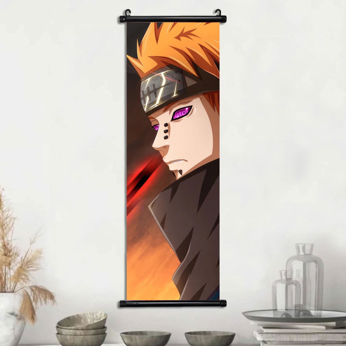 Naruto Shippuden Akatsuki Members Posters, Hot Japanese Anime Poster Scroll Style Canvas Wall Art Wall Hanging Home Decor