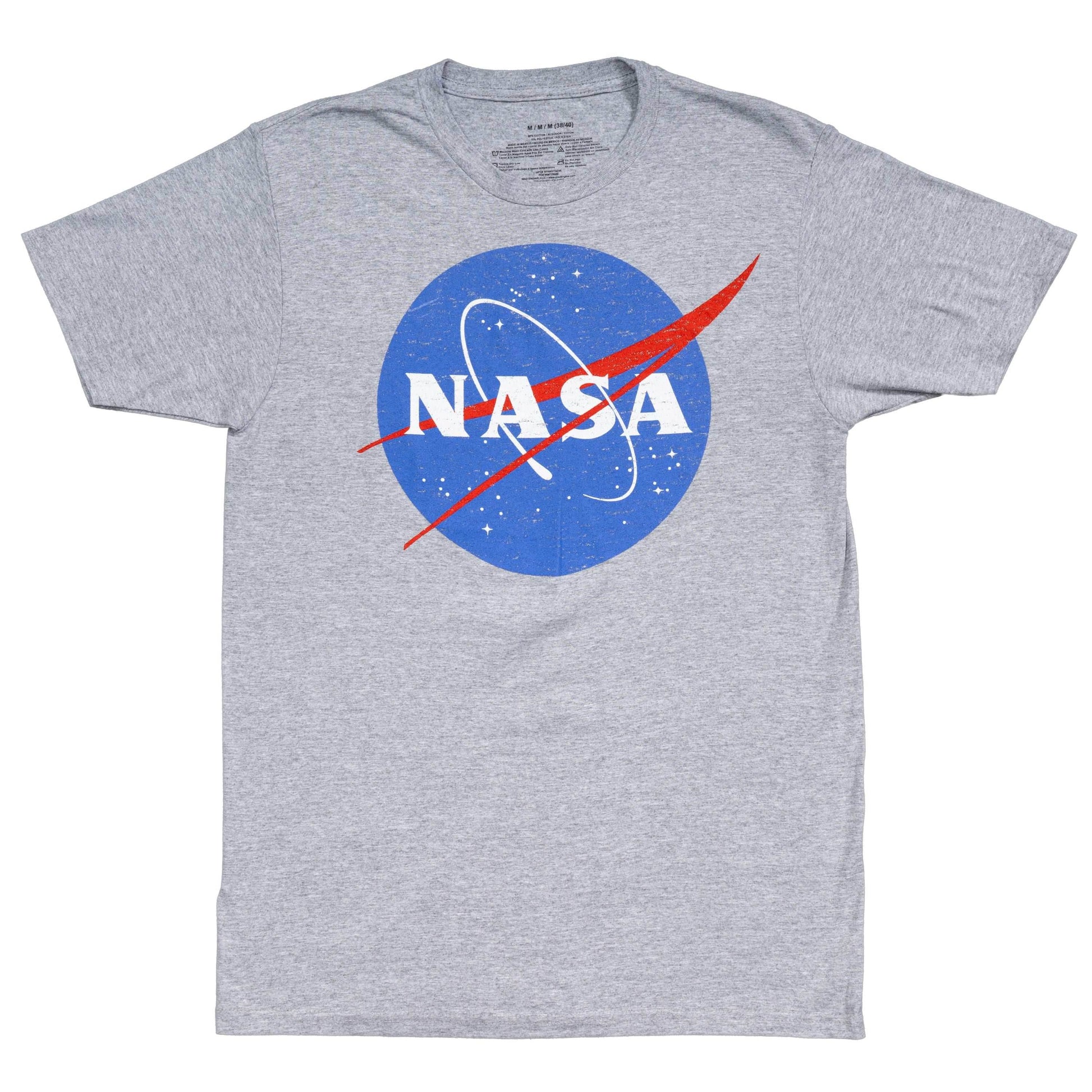 NASA Logo Men's Officially Licensed Short Sleeve Gray T-Shirt - S