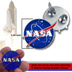CC-008 NASA Pin with dual pin posts and deluxe pin clasps - 