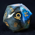 Kickstarter Dice - Natural Labradorite DND Gem Dice Set - Ring of Order